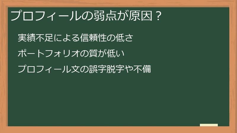 プロフィールの弱点が原因？