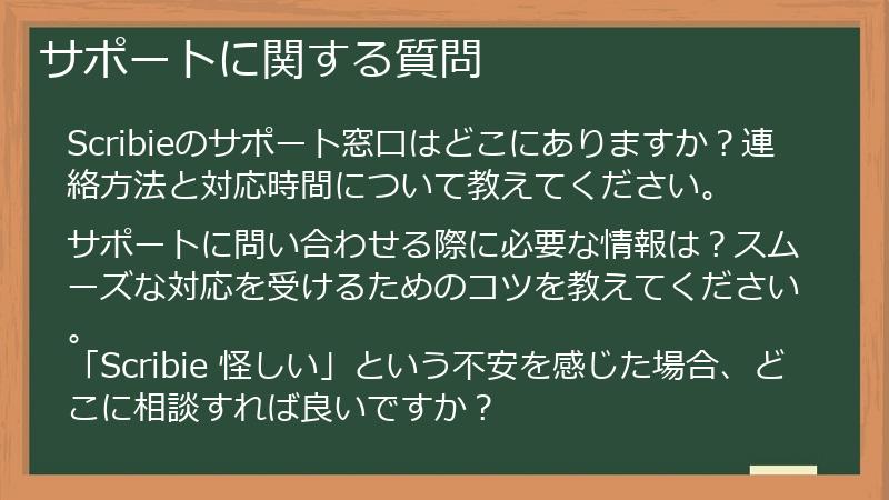サポートに関する質問