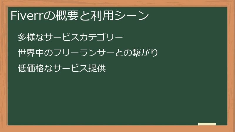 Fiverrの概要と利用シーン