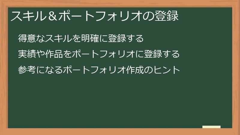 スキル＆ポートフォリオの登録