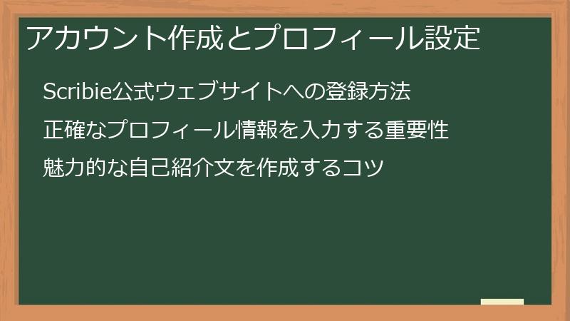 アカウント作成とプロフィール設定