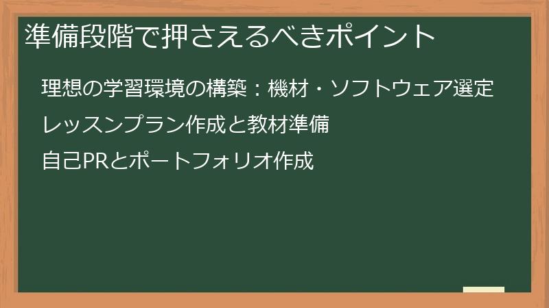準備段階で押さえるべきポイント