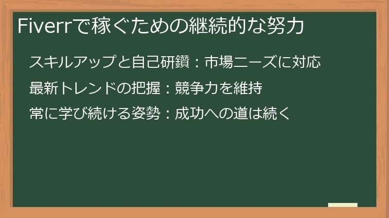 Fiverrで稼ぐための継続的な努力