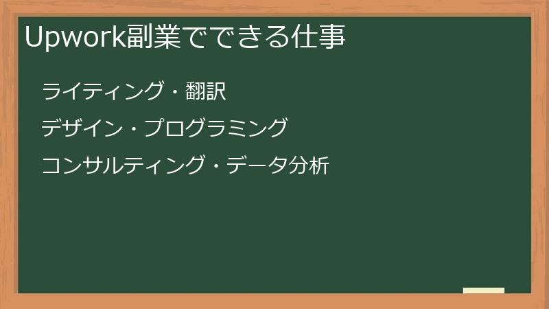 Upwork副業でできる仕事