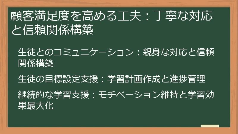 顧客満足度を高める工夫：丁寧な対応と信頼関係構築