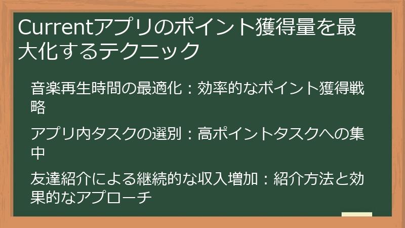 Currentアプリのポイント獲得量を最大化するテクニック