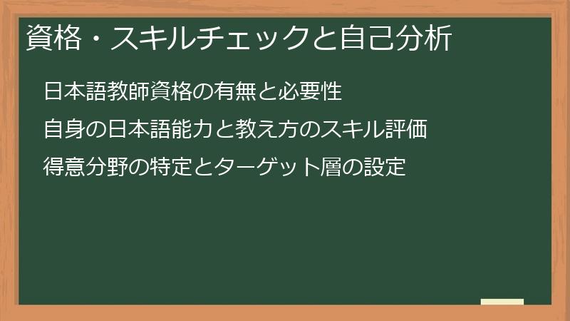 資格・スキルチェックと自己分析