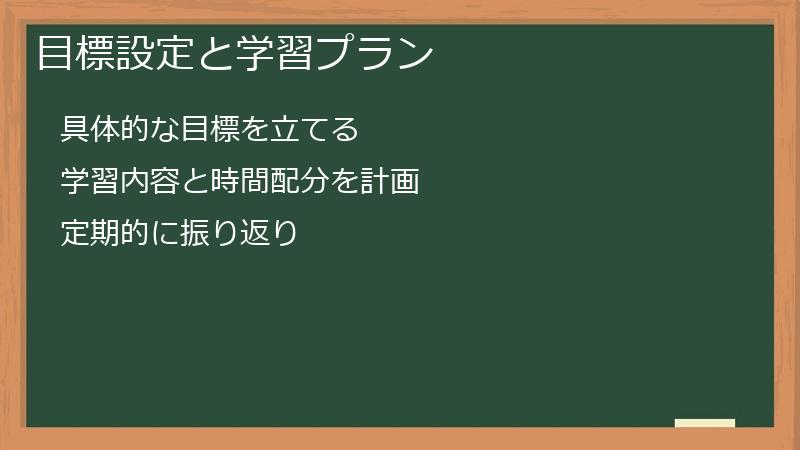 目標設定と学習プラン