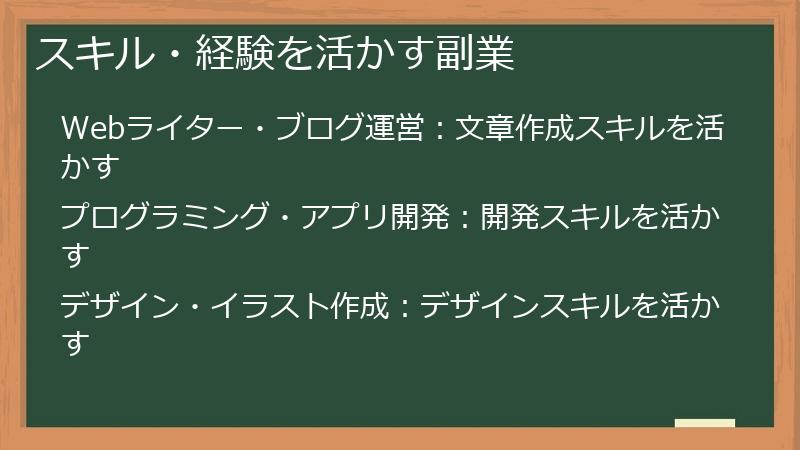 スキル・経験を活かす副業