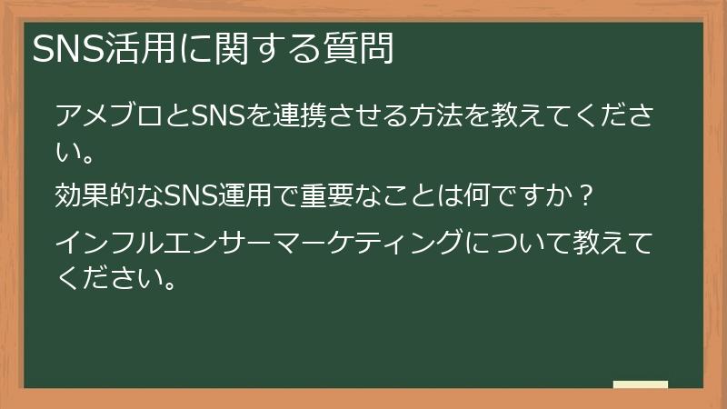 SNS活用に関する質問