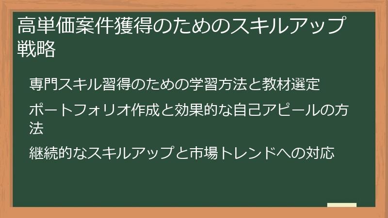高単価案件獲得のためのスキルアップ戦略