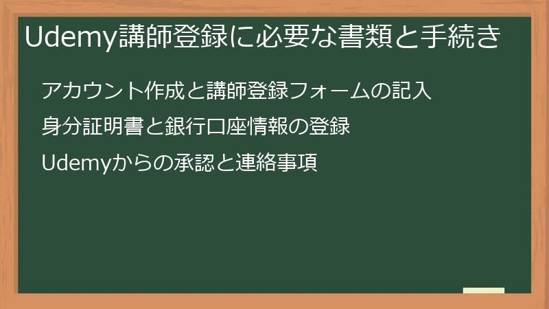 Udemy講師登録に必要な書類と手続き