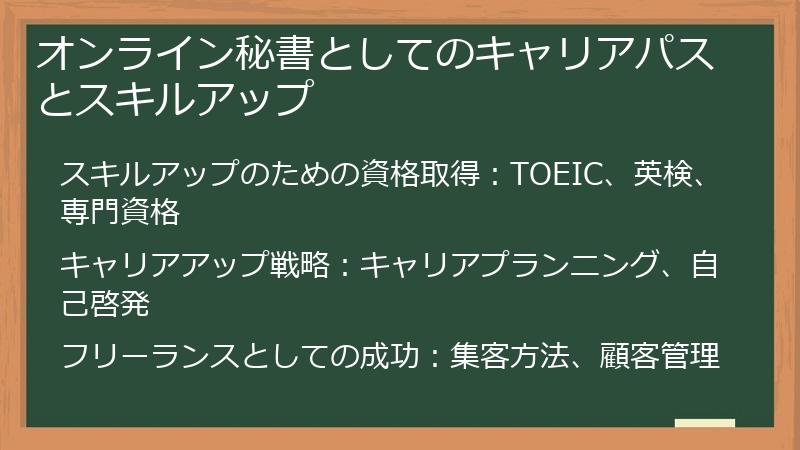 オンライン秘書としてのキャリアパスとスキルアップ