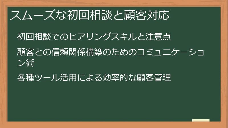 スムーズな初回相談と顧客対応