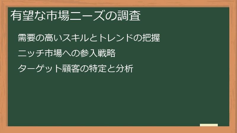 有望な市場ニーズの調査