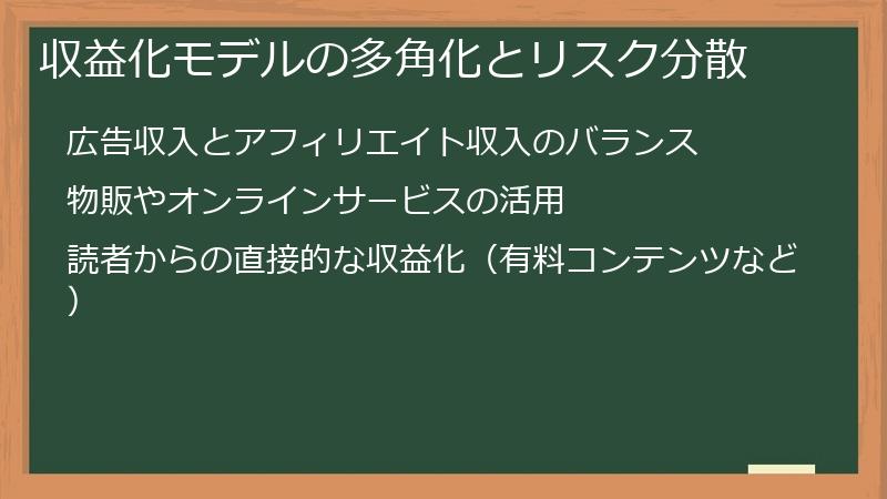 収益化モデルの多角化とリスク分散
