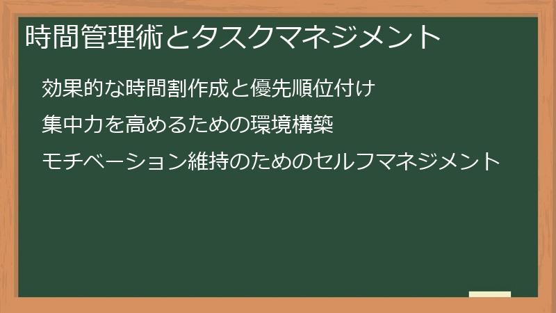 時間管理術とタスクマネジメント