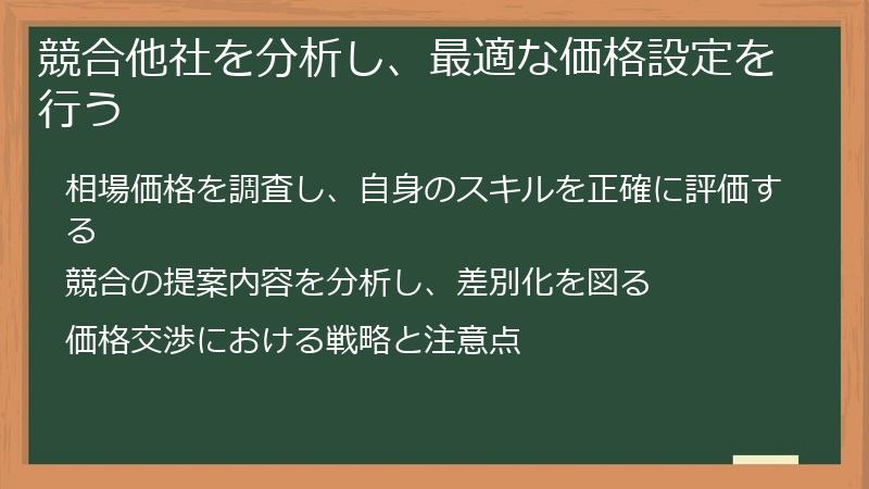 競合他社を分析し、最適な価格設定を行う