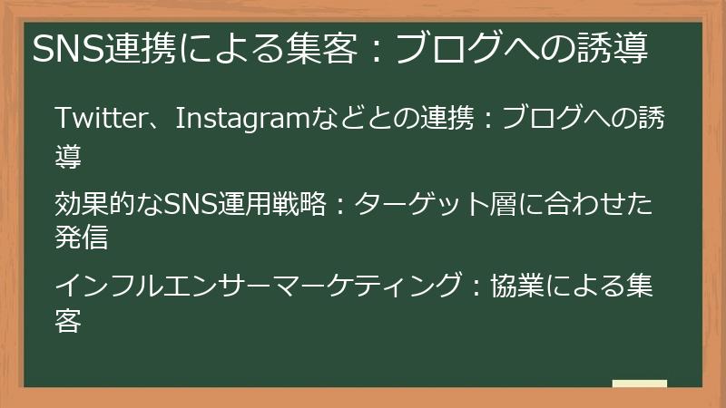 SNS連携による集客：ブログへの誘導