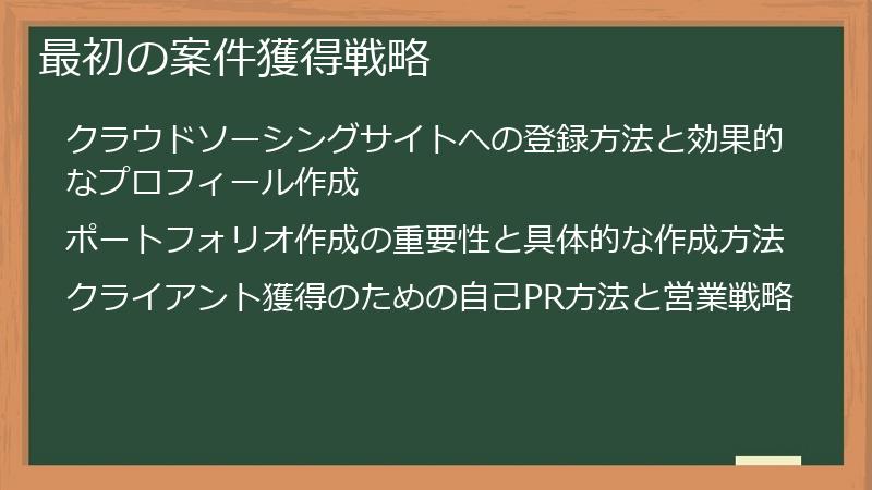 最初の案件獲得戦略