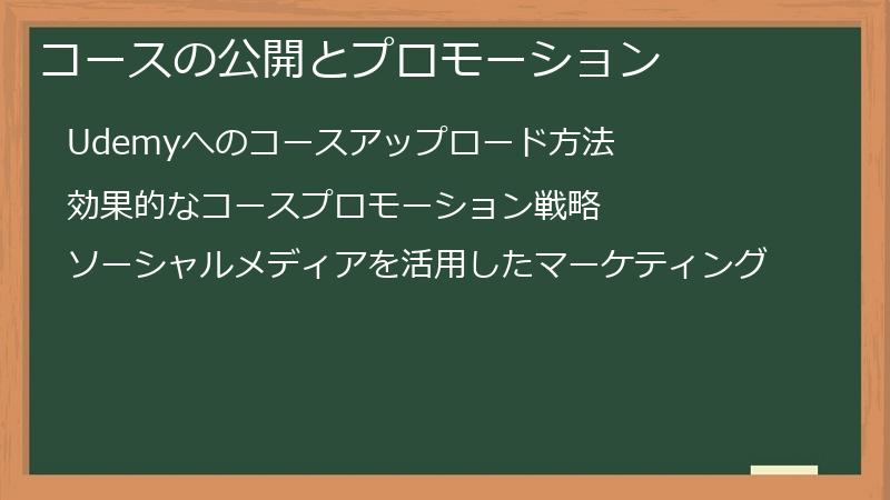 コースの公開とプロモーション