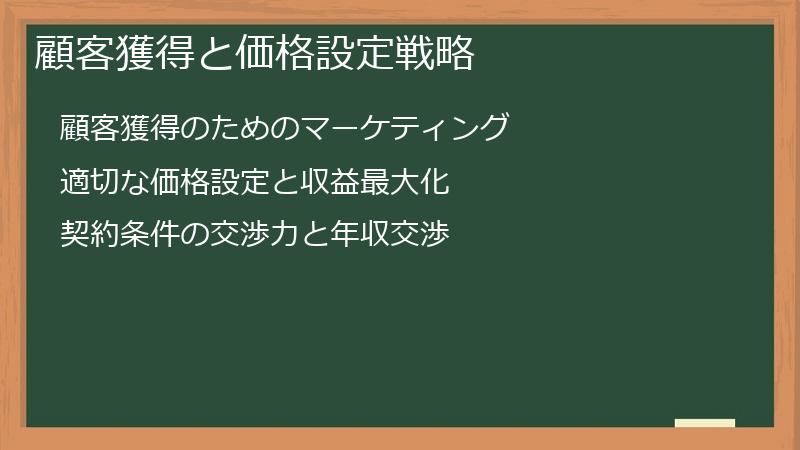 顧客獲得と価格設定戦略