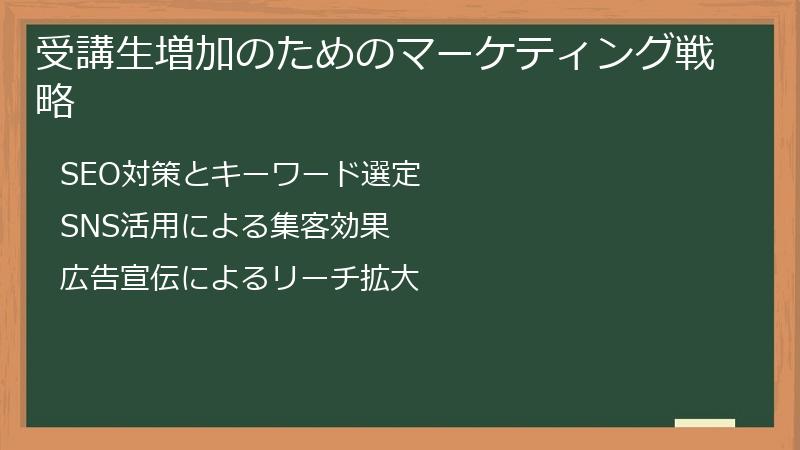 受講生増加のためのマーケティング戦略