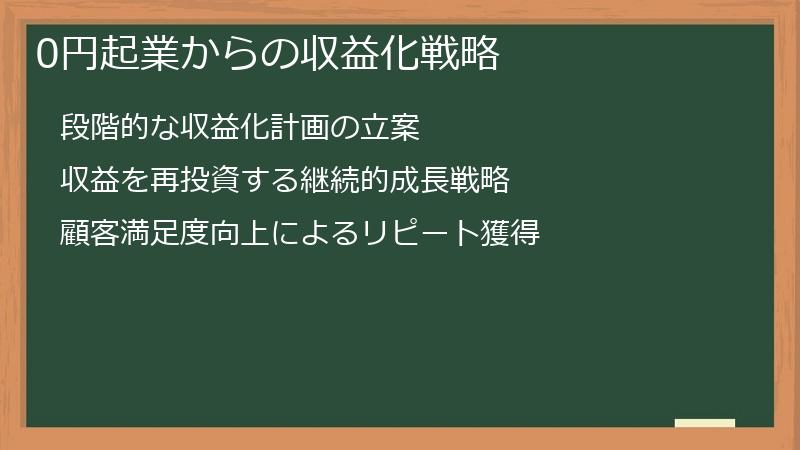 0円起業からの収益化戦略