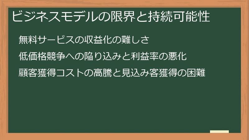 ビジネスモデルの限界と持続可能性