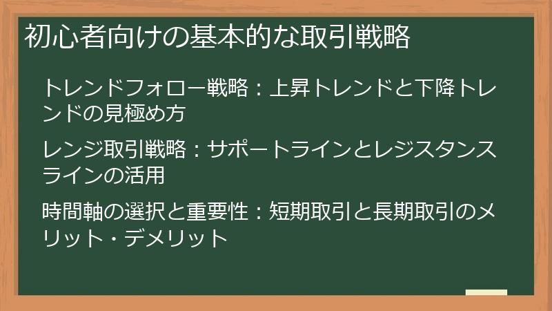 初心者向けの基本的な取引戦略