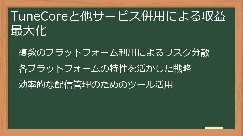 TuneCoreと他サービス併用による収益最大化