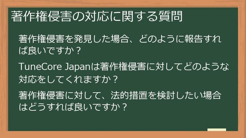 著作権侵害の対応に関する質問