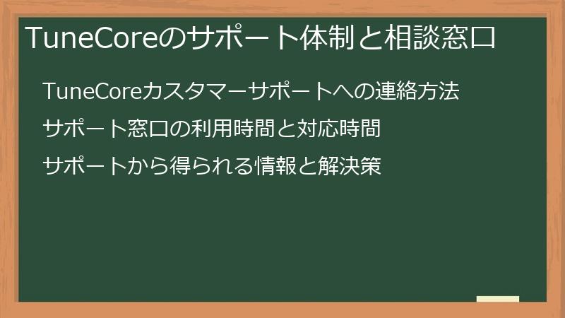 TuneCoreのサポート体制と相談窓口
