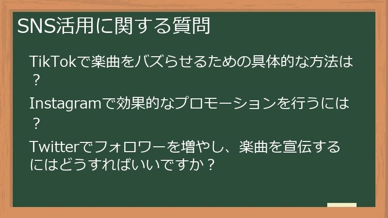 SNS活用に関する質問