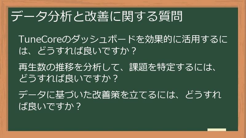 データ分析と改善に関する質問