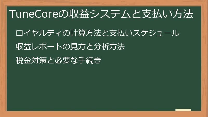 TuneCoreの収益システムと支払い方法