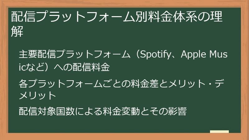 配信プラットフォーム別料金体系の理解