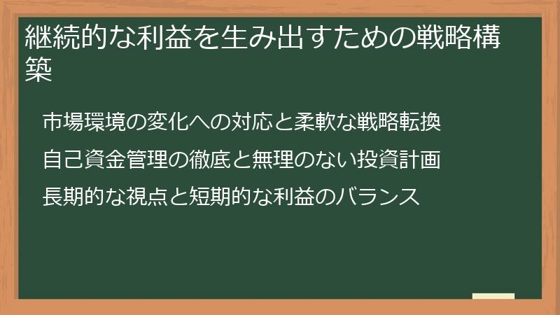 継続的な利益を生み出すための戦略構築