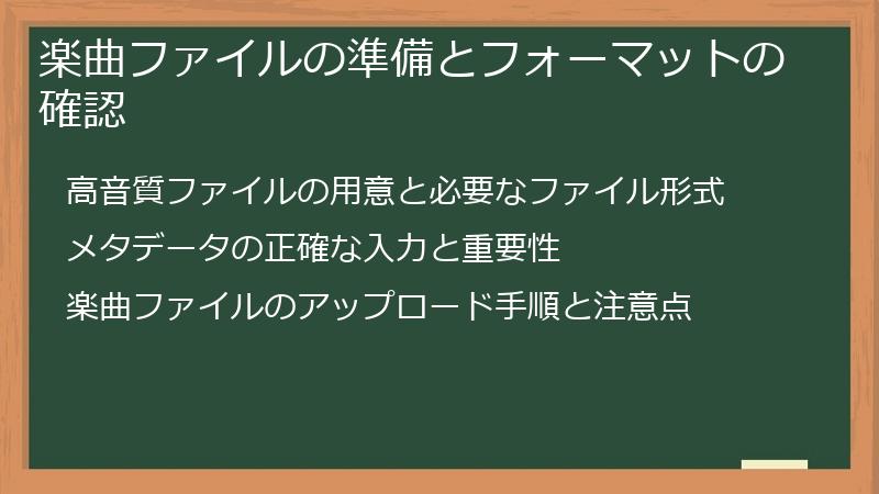 楽曲ファイルの準備とフォーマットの確認