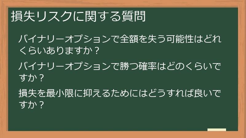 損失リスクに関する質問
