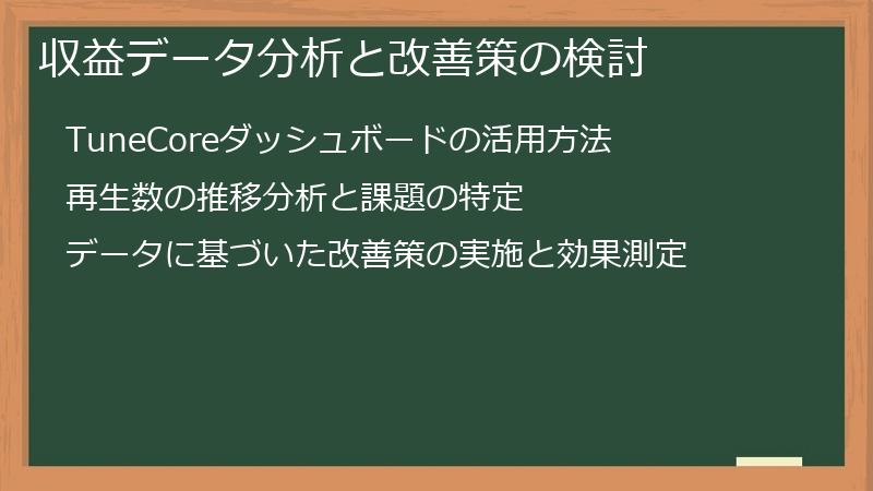 収益データ分析と改善策の検討