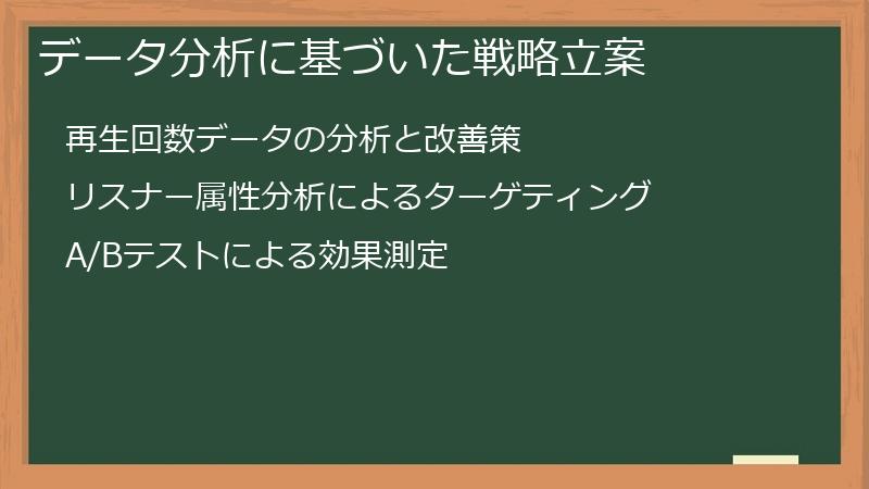 データ分析に基づいた戦略立案