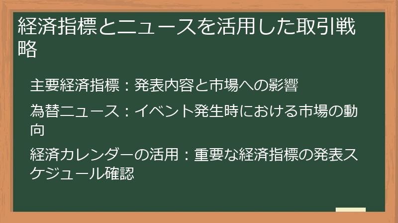経済指標とニュースを活用した取引戦略