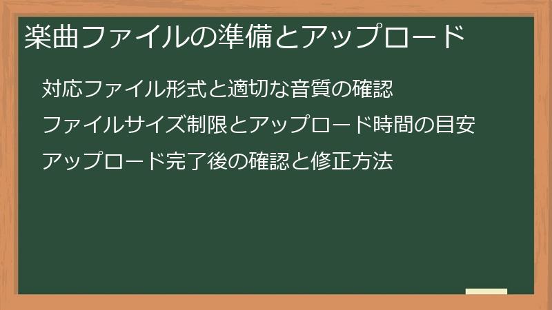 楽曲ファイルの準備とアップロード