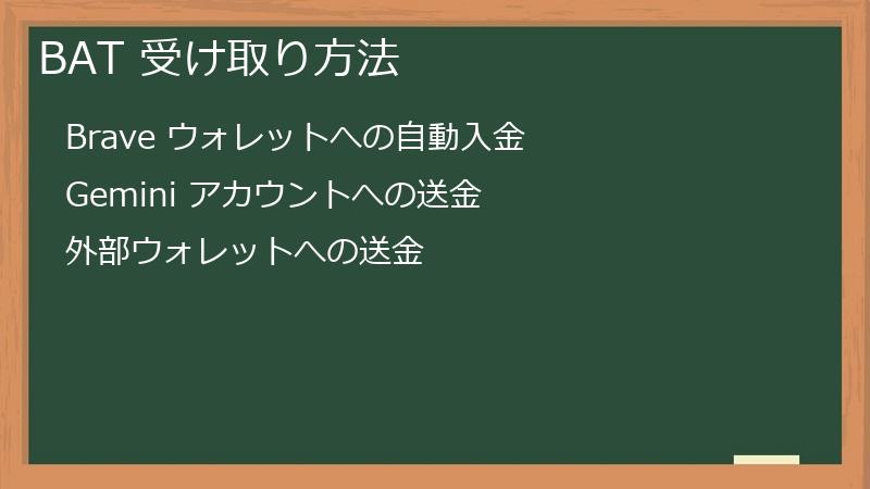 BAT 受け取り方法