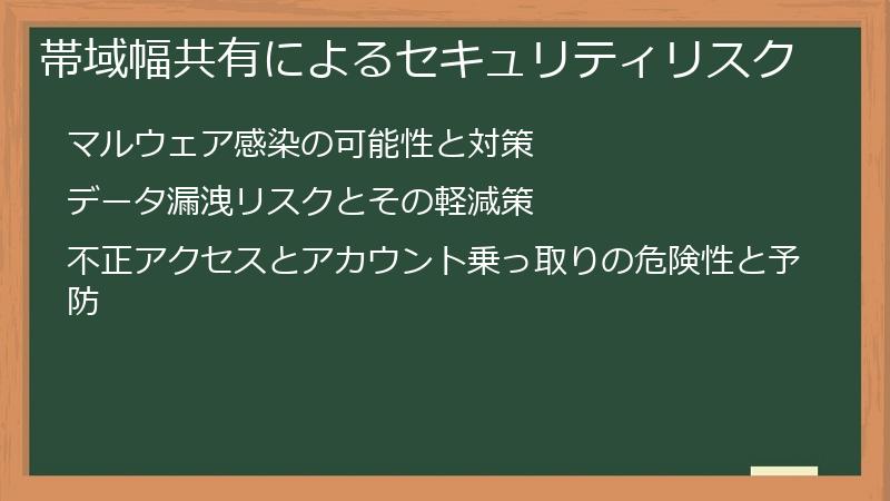 帯域幅共有によるセキュリティリスク