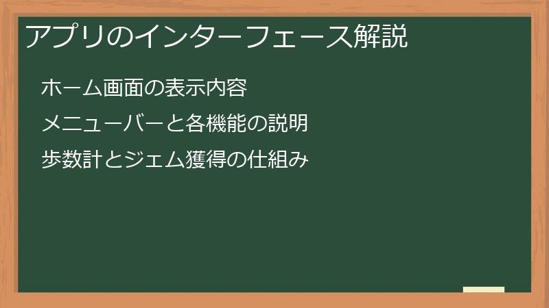 アプリのインターフェース解説