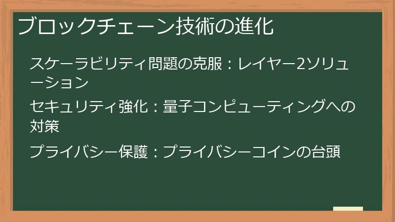 ブロックチェーン技術の進化