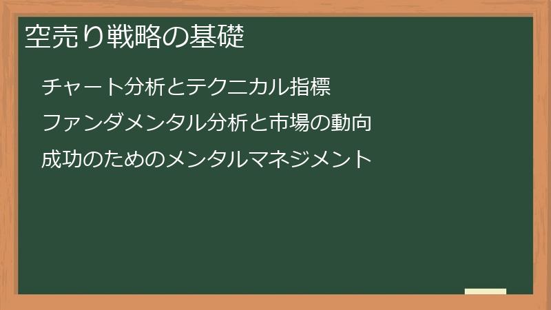 空売り戦略の基礎