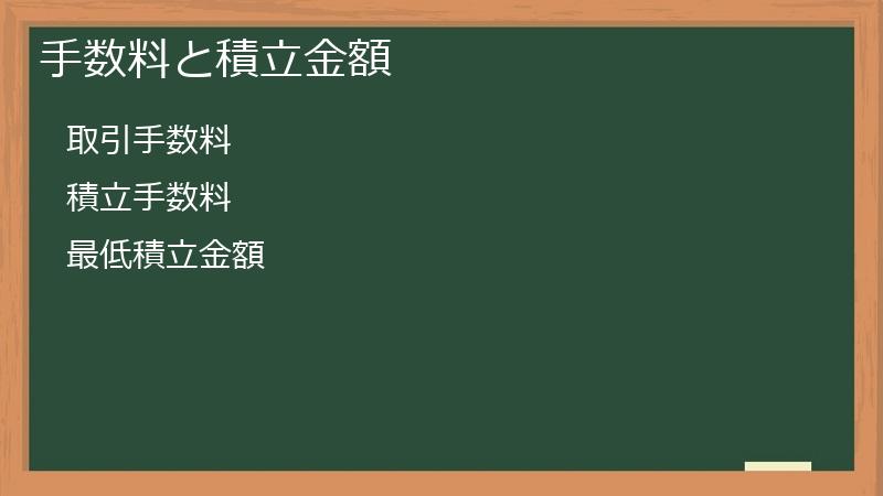 手数料と積立金額